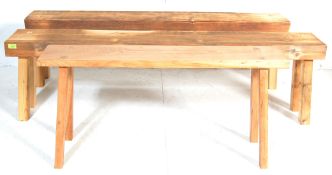 GROUP OF THREE 20TH CENTURY PIG BENCHES