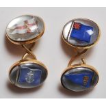 VINTAGE GENTLEMAN'S ESSEX CRYSTAL FLAG CUFFLINKS