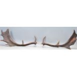 PAIR OF VINTAGE DEER ANTLERS IN DARK BROWN COLOUR