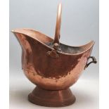 19TH CENTURY VICTORIAN ARTS AND CRAFTS COPPER HELMET SHAPED COPPER SCUTTLE
