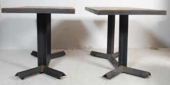 TWO FACTORY INDUSTRIAL REFECTORY DINING TABLES