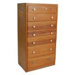 RETRO VINTAGE TEAK WOOD PEDESTAL CHEST OF DRAWERS