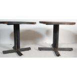 TWO VINTAGE STYLE FACTORY INDUSTRIAL TABLES