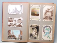 ANTIQUE EARLY 20TH CENTURY POSTCARD ALBUM OF A WIDE RANGE OF SUBJECTS