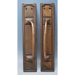 TWO 19TH CENTURY VICTORIAN BRASS DOOR HANDLES