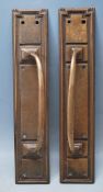 TWO 19TH CENTURY VICTORIAN BRASS DOOR HANDLES