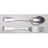 VICTORIAN SILVER JOHN POPE GENGE POON AND FORK