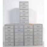 COLLECITON OF FIVE RETRO VINTAGE INDUSTRIAL FILING CABINETS
