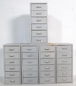 COLLECITON OF FIVE RETRO VINTAGE INDUSTRIAL FILING CABINETS