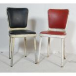 GOOD PAIR OF RETRO MID CENTURY ALUMINUM FRAMED AMERICAN KITCHEN DINERCHAIRS
