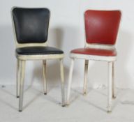 GOOD PAIR OF RETRO MID CENTURY ALUMINUM FRAMED AMERICAN KITCHEN DINERCHAIRS