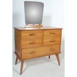 1950’S GOLDEN WALNUT DRESSING TABLE CHEST OF DRAWERS