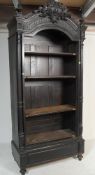 19TH CENTURY FRENCH EBONISED WALNUT ARMOIRE