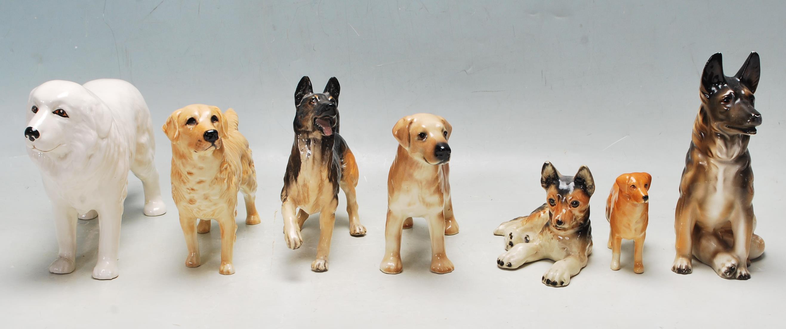 COLLECTION OF LATE 20TH CENTURY CERAMIC DOG FIGURINES