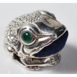 STAMPED .925 STERLING SILVER FROG PINCUSHION