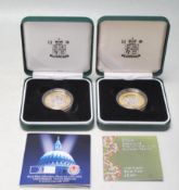 TWO ROYAL MINT SPECIAL EDITION SILVER PROOF £2 COINS