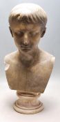 LATE 20TH CENTURY ANTIQUE STYLE PLASTER BUST OF AUGUSTUS CAESAR