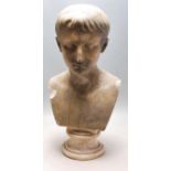 LATE 20TH CENTURY ANTIQUE STYLE PLASTER BUST OF AUGUSTUS CAESAR