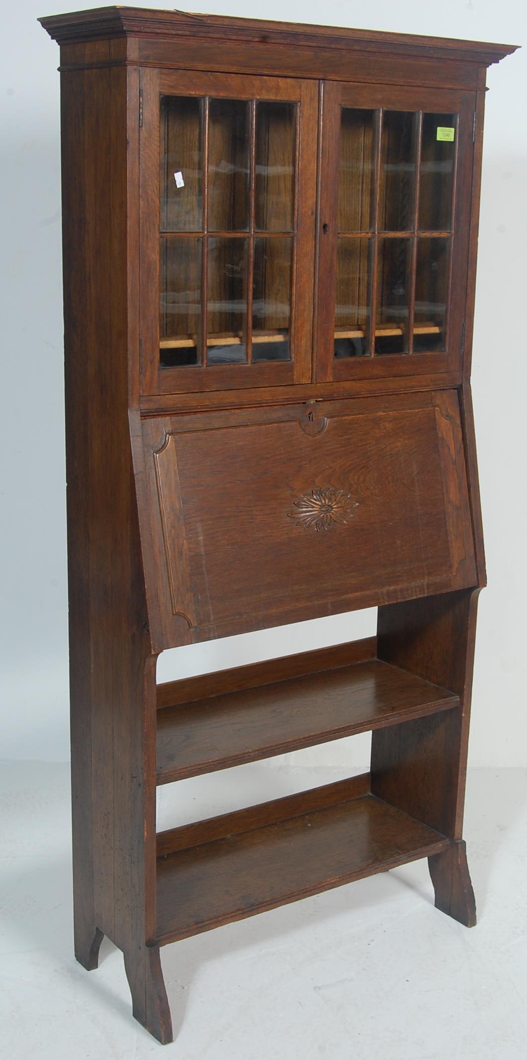 19TH CENTURY / EARLY 20TH CENTURY ARTS AND CRAFT LIBERTY STYLE BUREAU BOOKCASE.