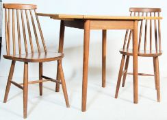 RETRO VINTAGE LATE 20TH CENTURY ERCOL STYLE EXTENDABLE DINING AND CHAIRS