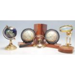 VINTAGE RETRO 20TH CENTURY DESK TOP GLOBES AND MAGNIFYING GLASSES