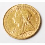 1900 VICTORIAN SOVEREIGN GOLD COIN