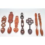 COLLECTION OF VINTAGE TRADITIONAL HAND CARVED WOODEN SPOONS