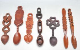 COLLECTION OF VINTAGE TRADITIONAL HAND CARVED WOODEN SPOONS