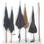 FIVE VINTAGE 20TH CENTURY UMBRELLAS / PARASOLS