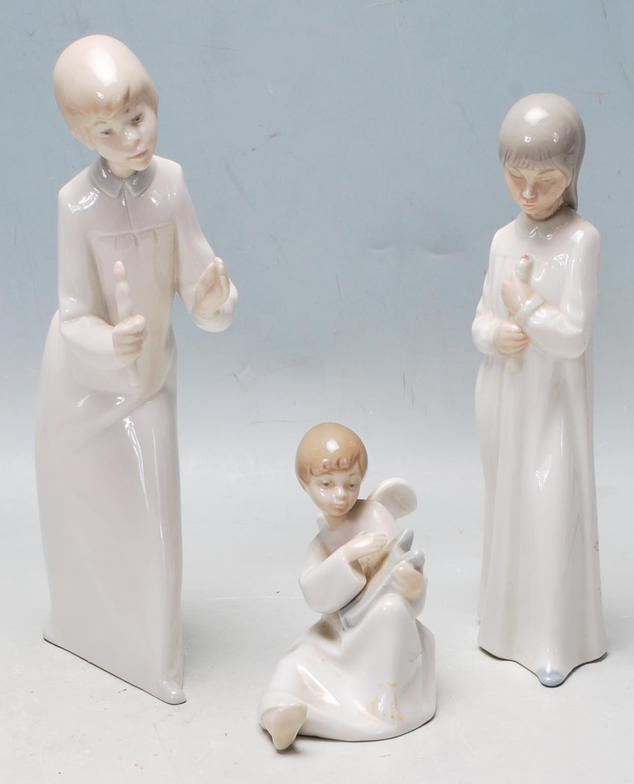 THREE VINTAGE 20TH CENTURY PORCELAIN CERAMIC SPANISH FIGURINES