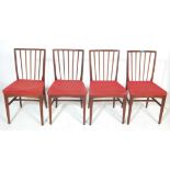 A SET OF FOUR VINTAGE TEAK WOOD GORDON RUSSELL DIN