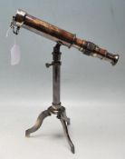 ANTIQUE EDWARDIAN STYLE BRASS DESKTOP TELESCOPE