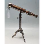 ANTIQUE EDWARDIAN STYLE BRASS DESKTOP TELESCOPE