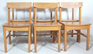 SET OF SIX 20TH CENTURY CHAPEL DINING CHAIRS