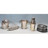 QUANTITY OF 20TH CENTURY SILVER PLATED BAR AND TABLE WARE