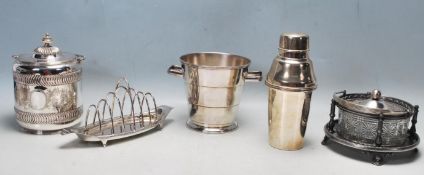 QUANTITY OF 20TH CENTURY SILVER PLATED BAR AND TABLE WARE