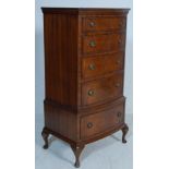 ANTIQUE STYLE GEORGIAN REVIVAL MAHOGANY TALLBOY CHEST ON CHEST