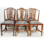 SIX EDWARDIAN HEPPLEWHITE STYLE DINING CHAIRS