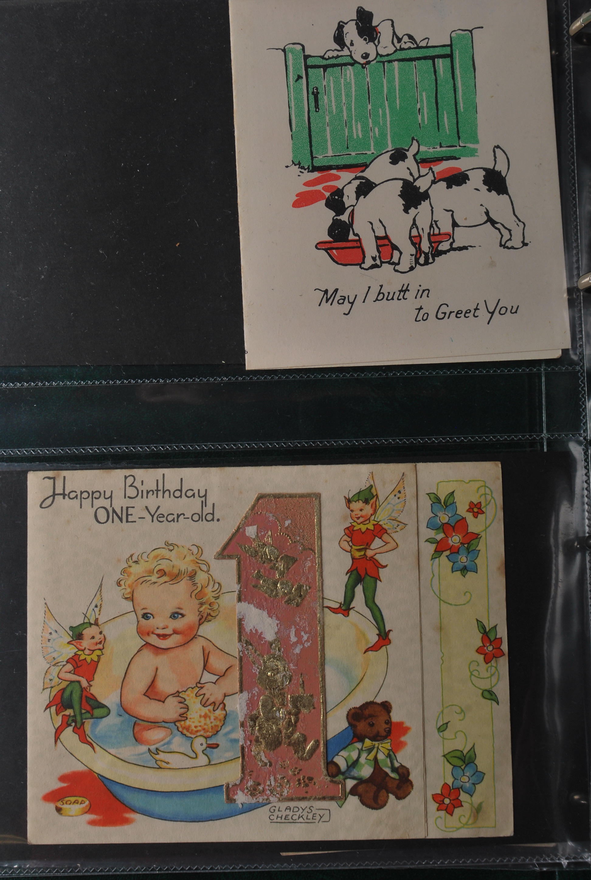COLLECTION OF ANTIQUE & VINTAGE GREETINGS CARDS IN
