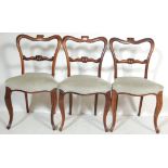 3 VICTORIAN LAMB OF MANCHESTER BALLOON BACK CHAIRS