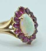 VICTORIAN GOLD OPAL AND RUBY RING