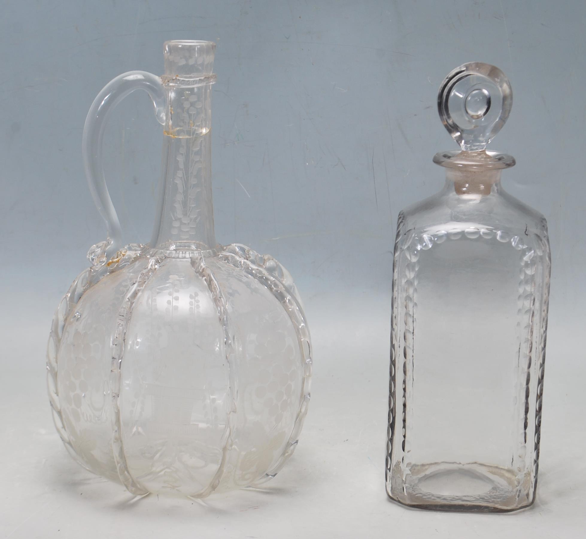 17TH CENTURY HUNGARIAN DECANTER AND 18TH CENTURY G