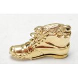 ANTIQUE STYLE 18CT GOLD PLATED SHOE & CAT VESTA