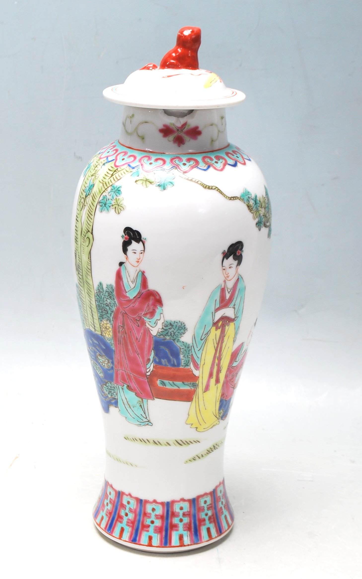 MID 20TH CENTURY FAMILLE ROSE MEIPING VASE