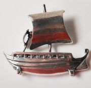 SILVER SAILING BOAT FIGURINE