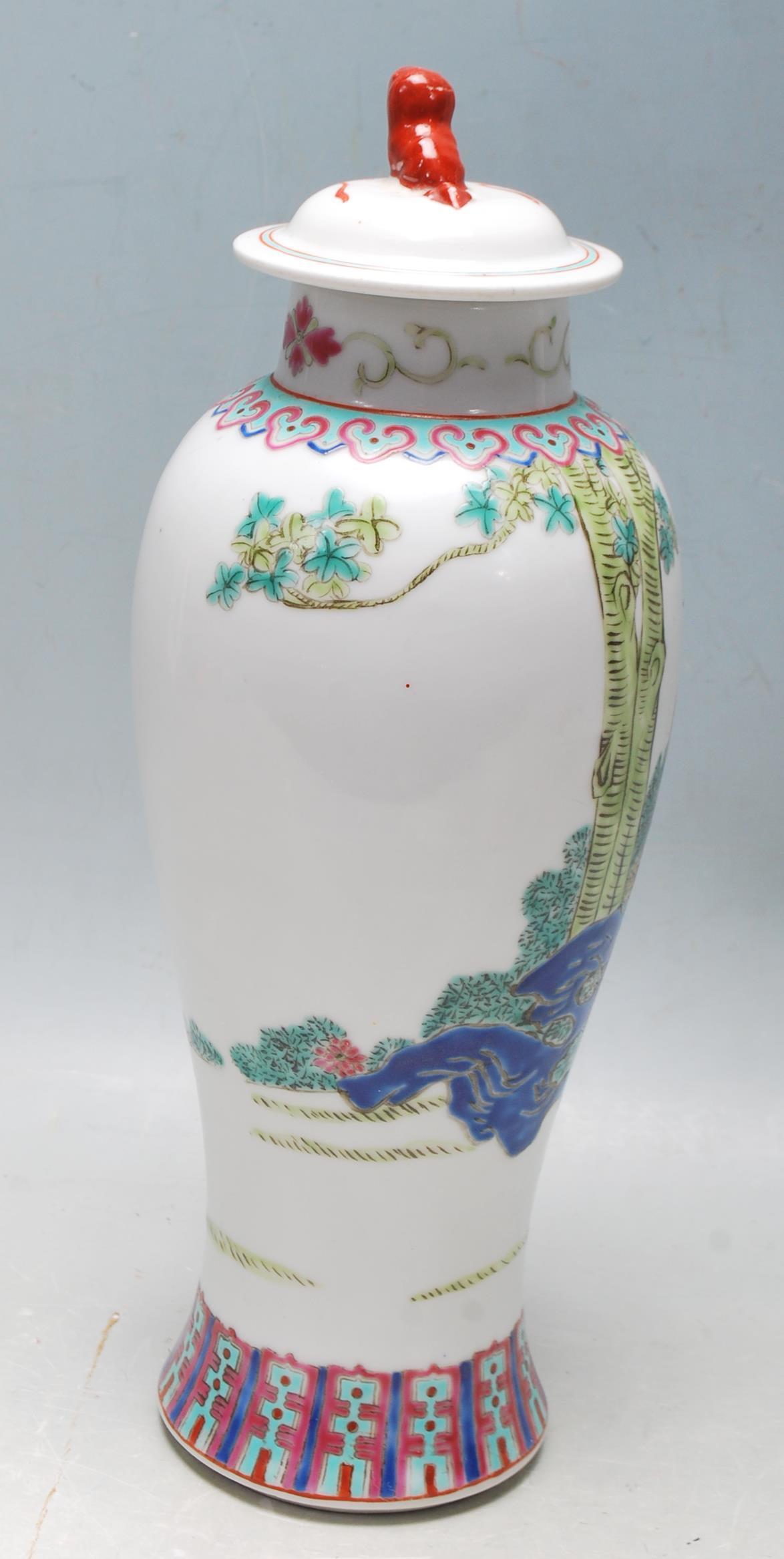 MID 20TH CENTURY FAMILLE ROSE MEIPING VASE - Image 5 of 8