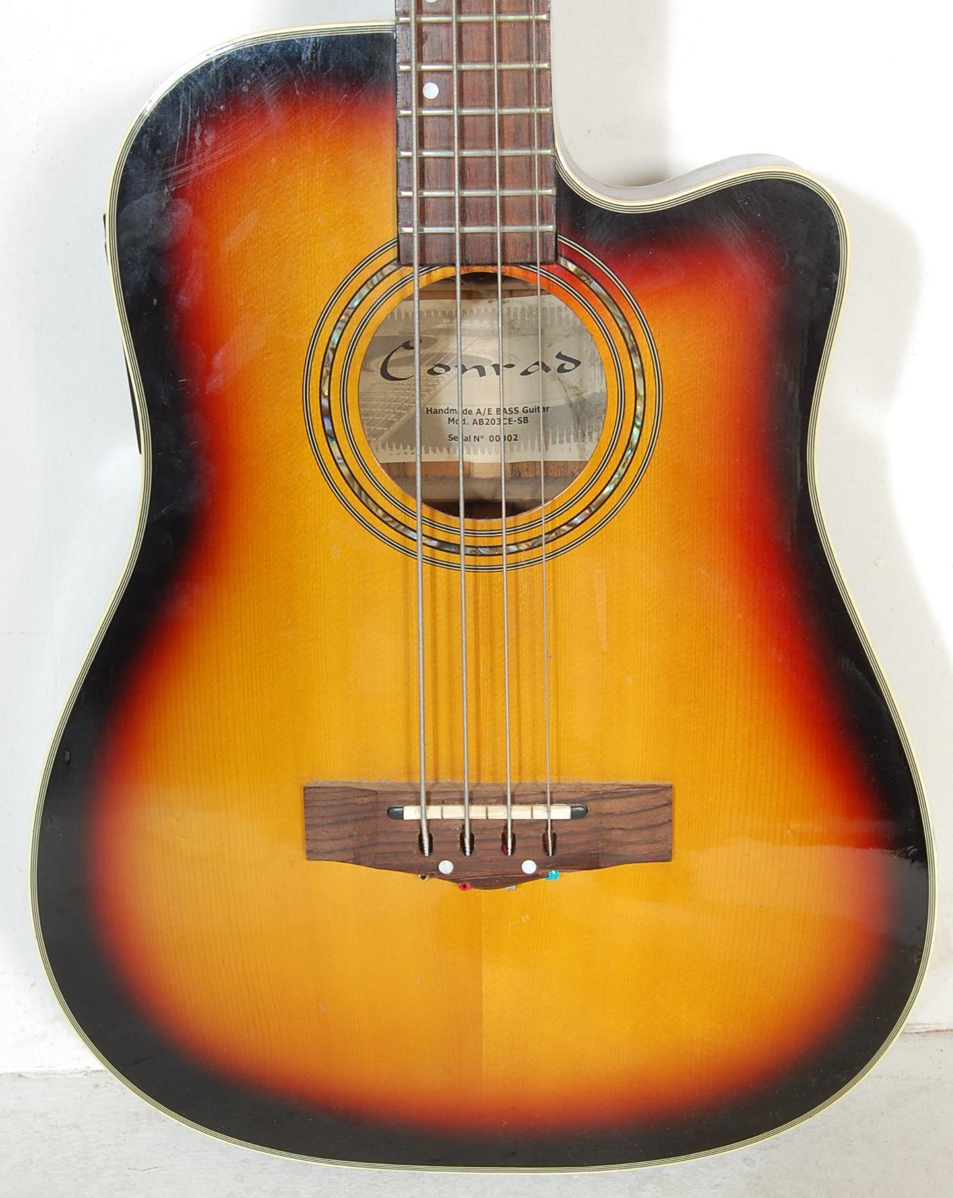 VINATGE CONRAD BASS GUITAR MODEL AB203CE-SB - Image 3 of 6