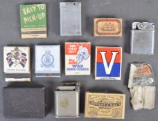 COLLECTION OF WW1 & WW2 RELATED MATCHBOOKS & LIGHTER