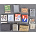 COLLECTION OF WW1 & WW2 RELATED MATCHBOOKS & LIGHTER