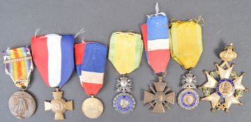 COLLECTION OF WWI FIRST WORLD WAR (& PRE-WAR) FRENCH MEDALS